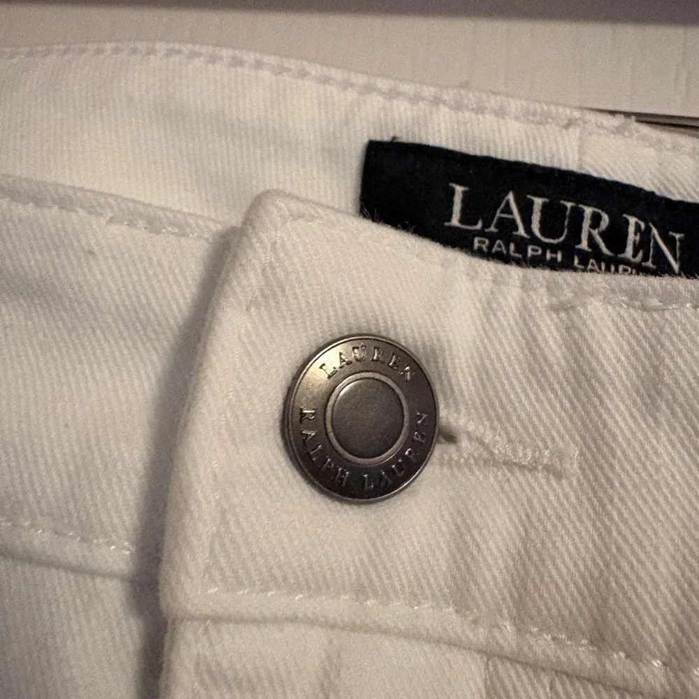 Lauren Ralph Lauren Womens White Straight Leg Denim Jeans Size 14‎